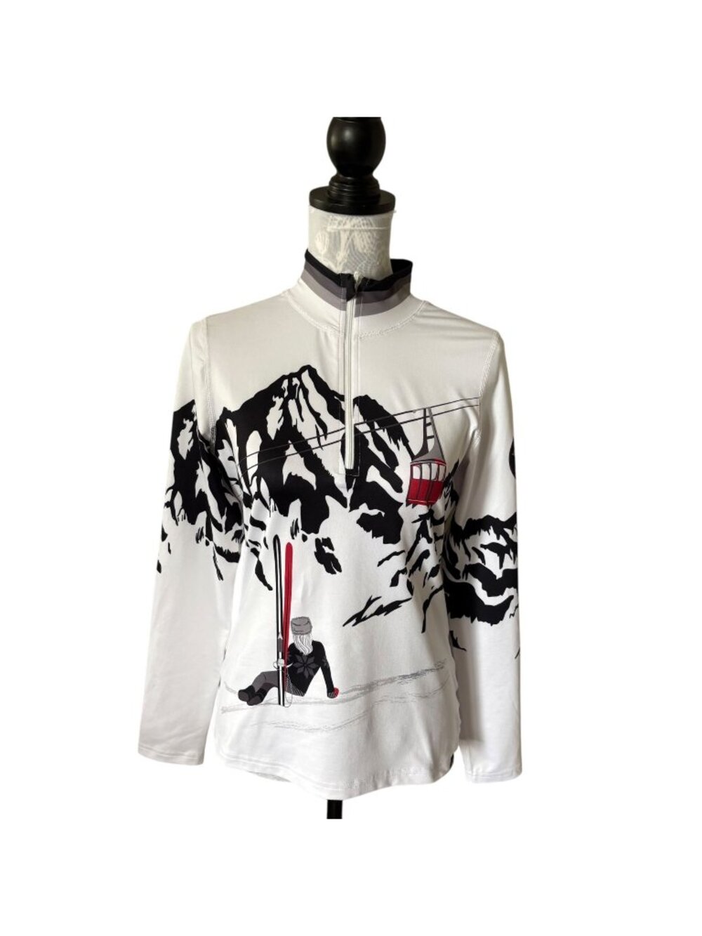 Krimson Klover Base Layer Womens Ski Top Gondola Black Small NWT